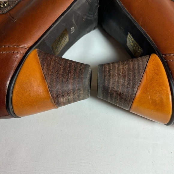 L’ARTISTE Sz 40 Belgarde Booties Embossed Suede and Smooth Leather Stacked Heel - Picture 8 of 12